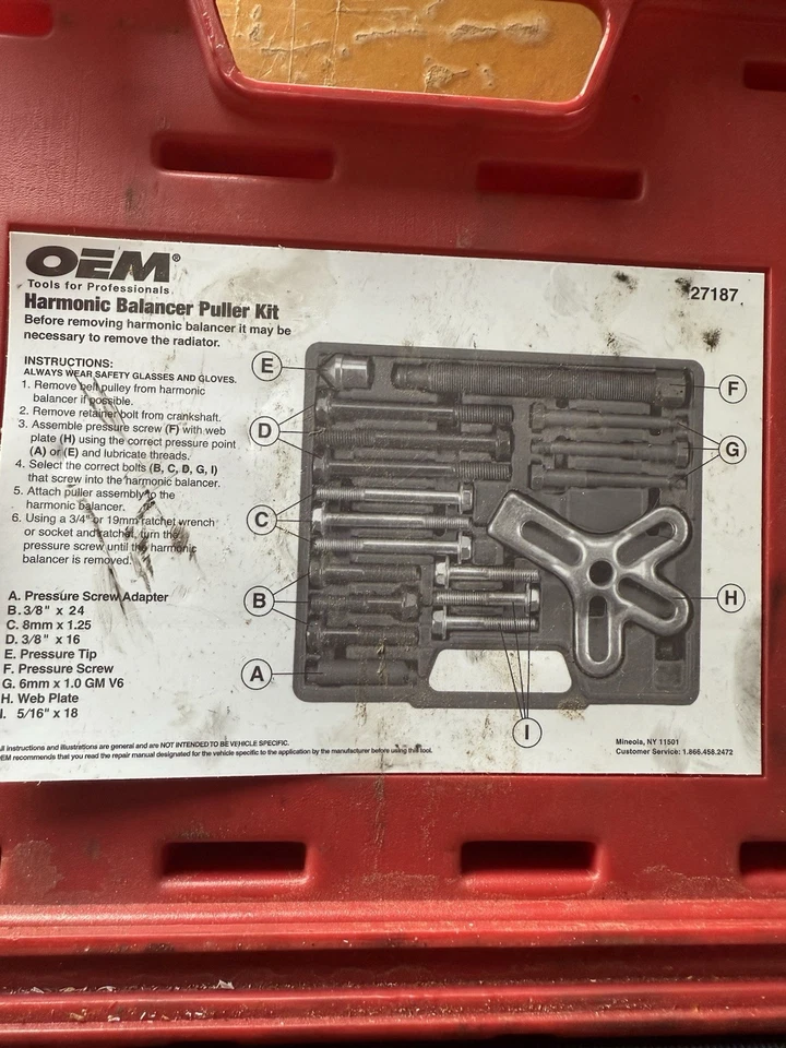 OEMTOOLS 27187 Harmonic Balancer Puller Kit – Complete Set w/ Case - Image 2 of 4
