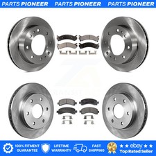 Front Rear Disc Brake Rotor Semi-Metallic Pad Kit For Chevrolet Express 2500 GMC