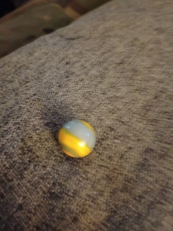 Blue & Yellow Swirl Style Glass Toy Marble Single Piece, Ages 17 Years & Up