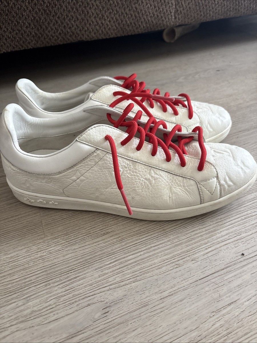 Mens Louis Vuitton White Monogram Embed Leather Sneakers | eBay