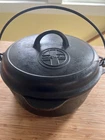 Vtg Griswold Cast Iron No. 8 Dutch Oven  1278 Hinged Lid c1930s Erie PA