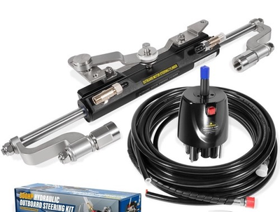 #ad Full 300HP Hydraulic Steering Kit for Outboard Boats Complete Marine Steering $299.99