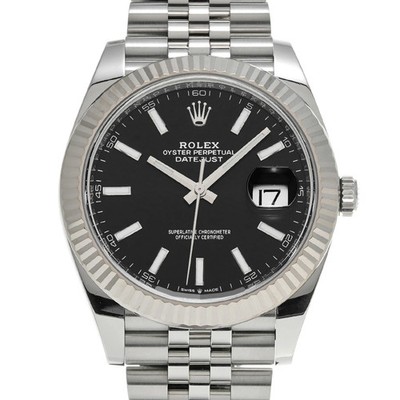 ROLEX Datejust 41 126334 schwarz Gehäusegröße 41 x 41 mm gebrauchte Herrenuhr...
