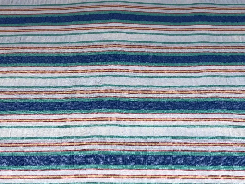 Tela de algodón a rayas vintage Seersucker de 1 yarda X 60" por rojo azul verde 36" X 60" Foto 2 de 4