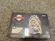 ROKR Laser-Cut Pendulum Clock Model Kit Wooden Gear 3D Puzzle Kit-New (sealed)