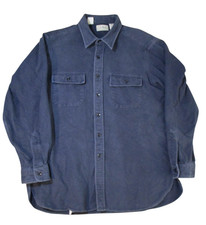 Vintage L.L.Bean Men’s Chamois Cloth Shirt Blue Made in USA Workwear XL
