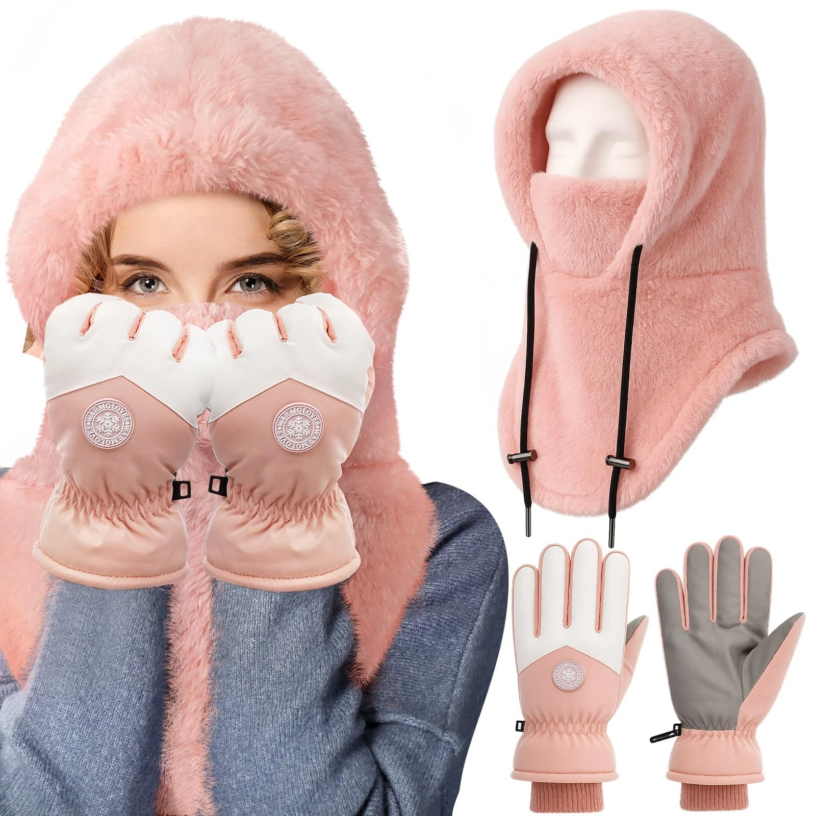 Winter Ski Mask Fleece Balaclava Hood with Touchscreen Ski Gloves Windproof 3...
Opens in a new wind