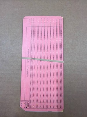 Vintage IBM FORTRAN Statement Punch Cards Lot Pink Blank Computer Programming