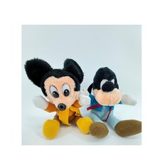 Vintage Mickey Mouse Pluto Christmas Carol Plush Lot Walt Disney 6in
