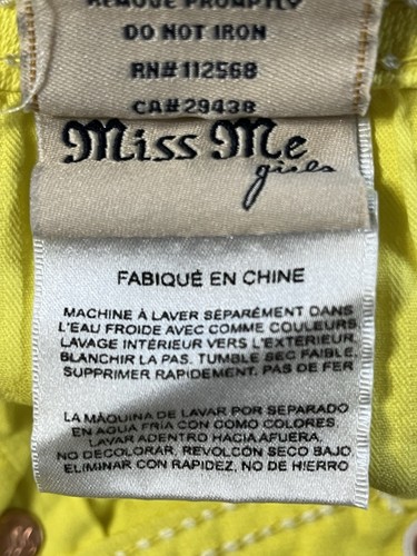 MISS ME CAPRI GIRL'S YELLOW JEANS SIZE 16 NWT ~TINY FLAWS - Picture 12 of 16
