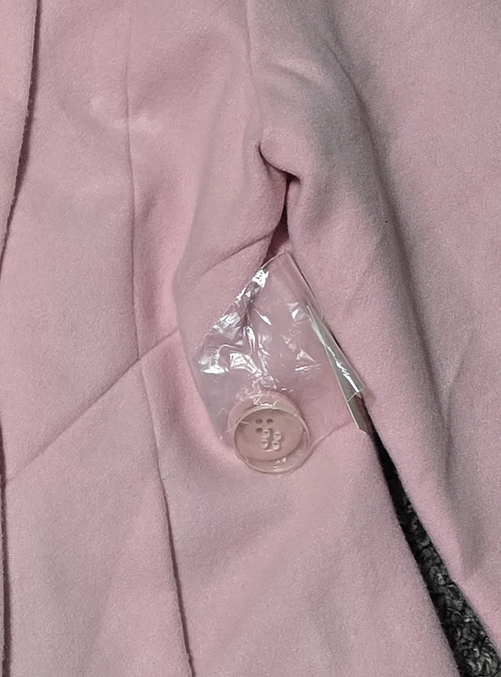 Chaqueta Abrigo George Girls Rosa Doble Pecho Pavo Real con Cuello de Piel Sintética Talla 7/8 M Foto 3 de 4