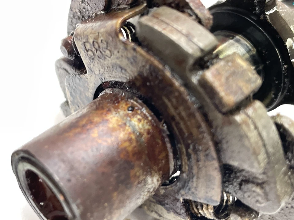 1976 Yamaha XT500 OEM Points Plate with Shaft and Gear XT xt 500 TT - Image 3 of 4