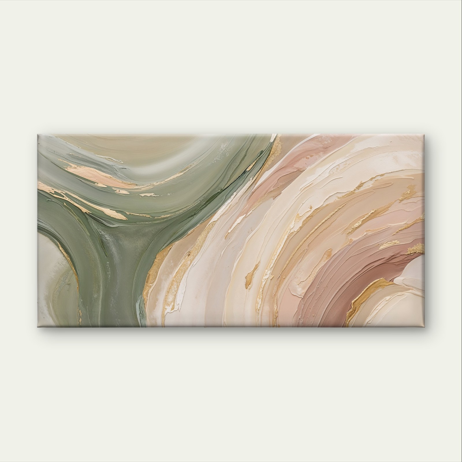 Neutral Abstract Paint Modern Wall Art Canvas Office Home Framed 120x60cm