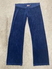 Vintage Juicy Couture Velour Sweatpants Y2K Blue Straight / Flare Women's Size S