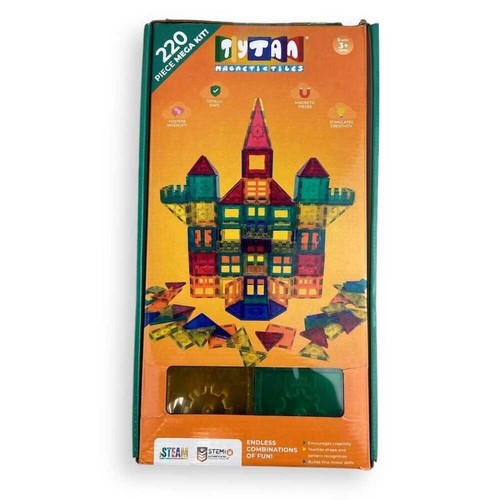 Tytan Magnetic Tiles 220 Piece Building Blocks – Kids STEM Construction Set
