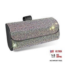 Bling Sunglasses Holder for Car Sun Visor, Rhinestone Auto Eyeglasses Bling Ab