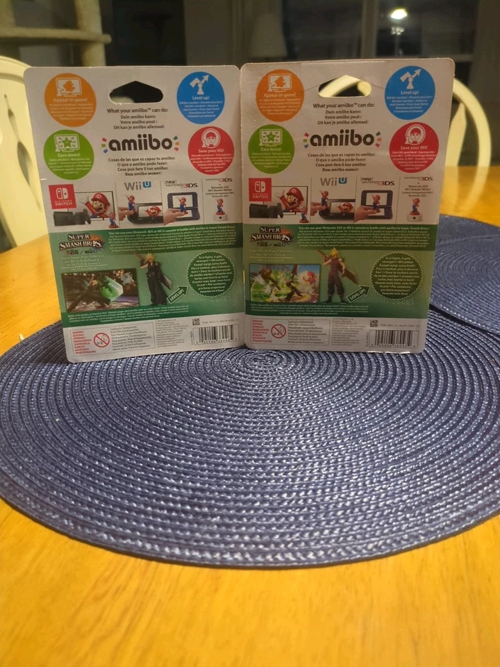 Conjunto de bonecos Amiibo Cloud Player 1 2 Super Smash Brothers NIntendo Switch FF VII - Imagem 2 de 4