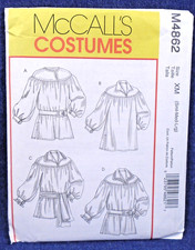 McCalls Costume Pattern 4862 Unisex Poet Pira...