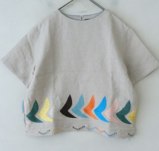 Mina Perhonen bird blouse beige size38 Unused