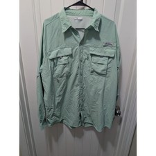 Columbia Men  s PFG Bahama II Long Sleeve Shirt Size L Omni Shade Green