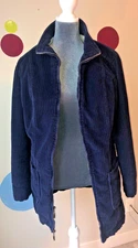 Denim & Company Jacket Coat - d&co Navy Corduroy Sherpa Lined  - Women’s Medium