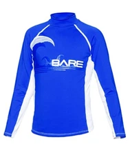 Bare Youth Blue LONG Sleeve Sunguard Rash Guard w/ 50+ SPF UV Protection