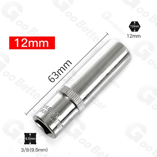 Socket 3/8" Drive Shallow & Deep Metric 6mm-24mm 6 Point Polished Sockets Cr-v - Picture 34 of 53