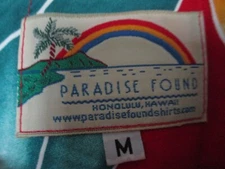 Men's PARADISE FOUND S/S Shirt Vtg. Flora Multi-Color RARE Hawaii  Size M