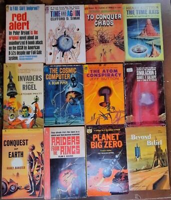 Lot Of 12 Vintage Science Fiction Paperback Books-See Description For Titles