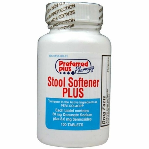 Stool Softener Plus Tablets for Relief of Constipation 100 EA for