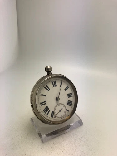 ANTIQUE EDWARDIAN WALTHAM SOLID SILVER POCKET WATCH BIRMINGHAM 1903 53MM
