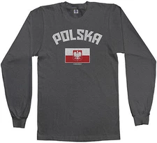 Threadrock Men's Polska Polish Flag Long Sleeve T-shirt Poland Pride