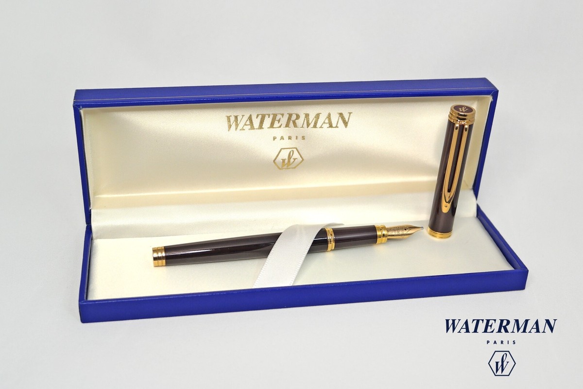 Waterman Gentleman Fountain Pen Burgundy Lacquer & Gold 18K