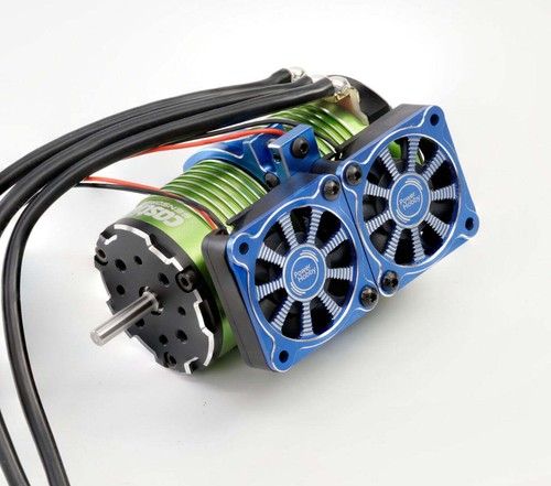 1/8 Aluminum Heatsink 40mm Dual High Speed Cooling Fans BLACK ARRMA TYPHON - Picture 6 of 6