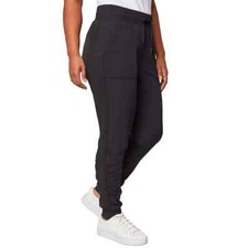 MONDETTA Black Casual Pants Woman Size Medium Elastic Waist Tapered Drawstring