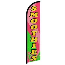 Smoothies Windless Full Sleeve Feather Advertising Juice Bars Drink Banner Flag