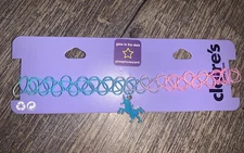 Claire’s Glow In The Dark Stretch necklace choker Unicorn Rainbow Jewelry