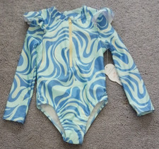 WONDER NATION sz 3T Long Sleeve Swim Suit 1pc Cool Peri Lava Lamp UPF 50 