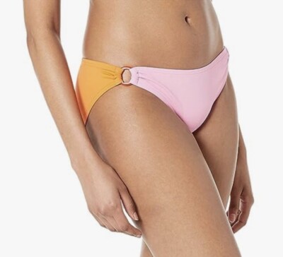 NWT Kate Spade New York Color-Block Ring Bikini Bottoms Surf Pink Size XS