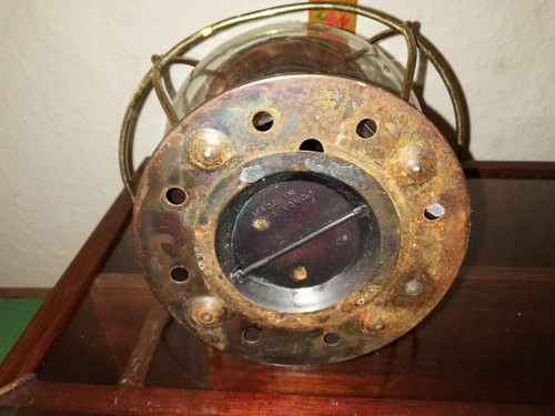 Old Vintage Copper Brass & Bubble Shaped Glass Lantern Hong Kong - Picture 5 of 5