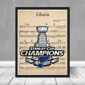 St Louis Blues Logo Stanley Cup Champions Play Gloria Sheet Music Gift Hockey | eBay