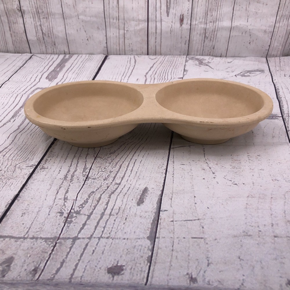 Pampered Chef Double Egg Cooker Stoneware Microwave Oven Clay #5133 USA Made