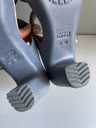 Crocs Chipre gris/beige tacón mulas W7 Reino Unido 5 euros 37-38 - Imagen 6 de 17