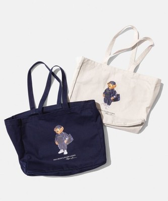 BEAMS x POLO RALPH LAUREN Tote Bag Navy and Gold Logo Collection 2 Colors