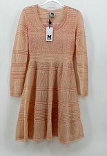 M MISSONI NWT $1092 Orange Apricot Striped Knit Mini Dress IT 40 US 4