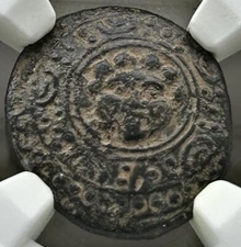 Alexander III (the Great) AE Half-Unit Early Posthumous Shield Helmet NGC Ch VF