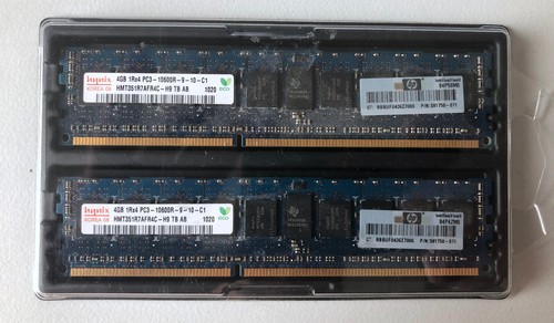 Hynix DDR3 8GB 2x4GB 1Rx4 PC3-10600R-9-10-C1 1333 MHz ECC Registered Server RAM