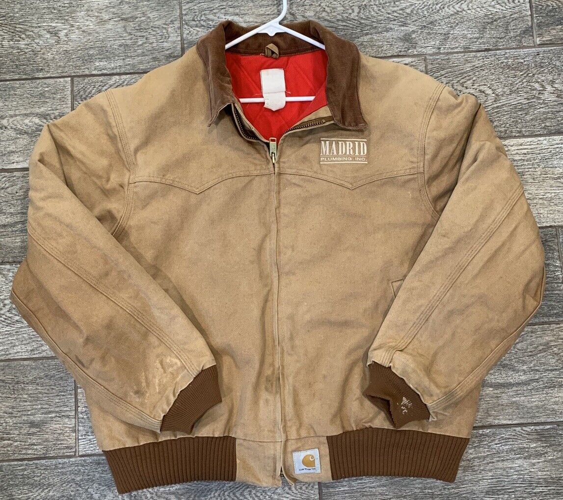 Vintage Carhartt Santa Fe Classic Duck Red Quilt Lined J13 Vintage Carhartt Santa Fe Classic Duck Red Quilt Lined J13