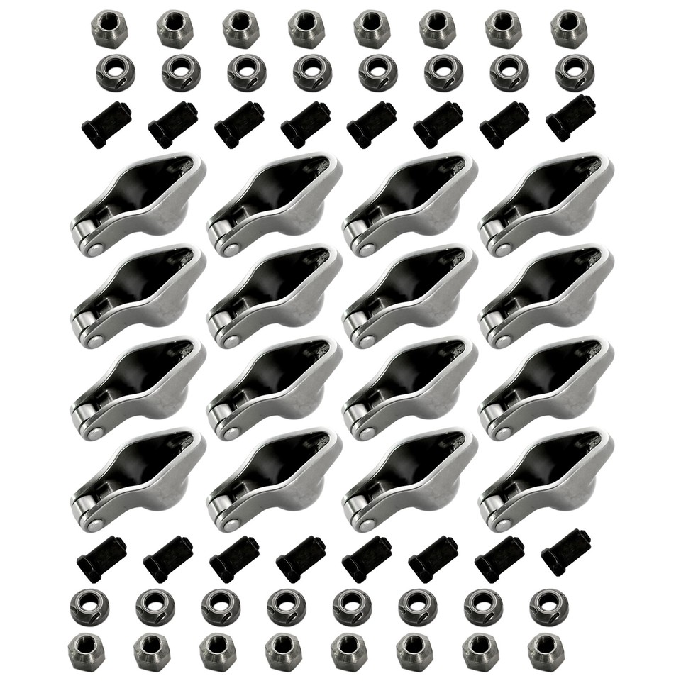 16Pcs Steel Roller Tip Rocker Arms Set for Small Block Chevy 350 1.6 ...