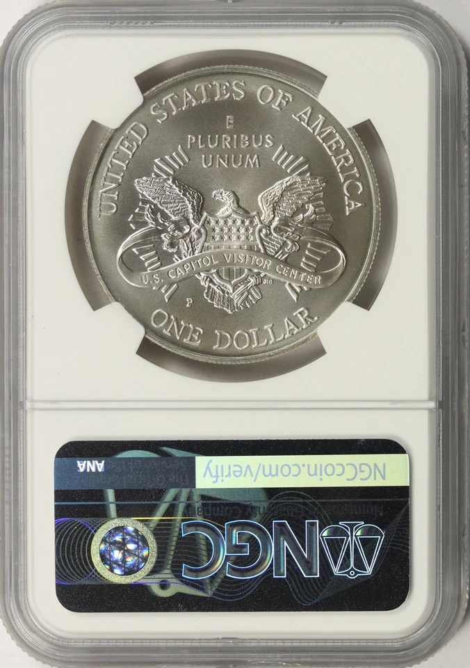 2001-P Capitol Visitor Center $1 Commemorative Dollar NGC MS69 - Image 2 of 2